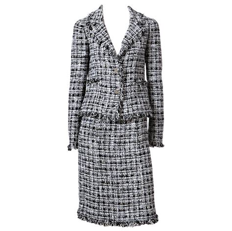 chanel 19 black and white tweed|chanel tweed suit price.